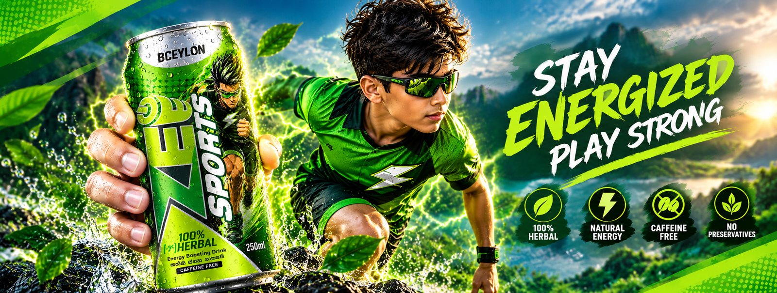 ZEE Sports: Stay energized, play strong. 100% herbal, natural energy, caffeine free, no preservatives.